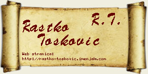 Rastko Tošković vizit kartica